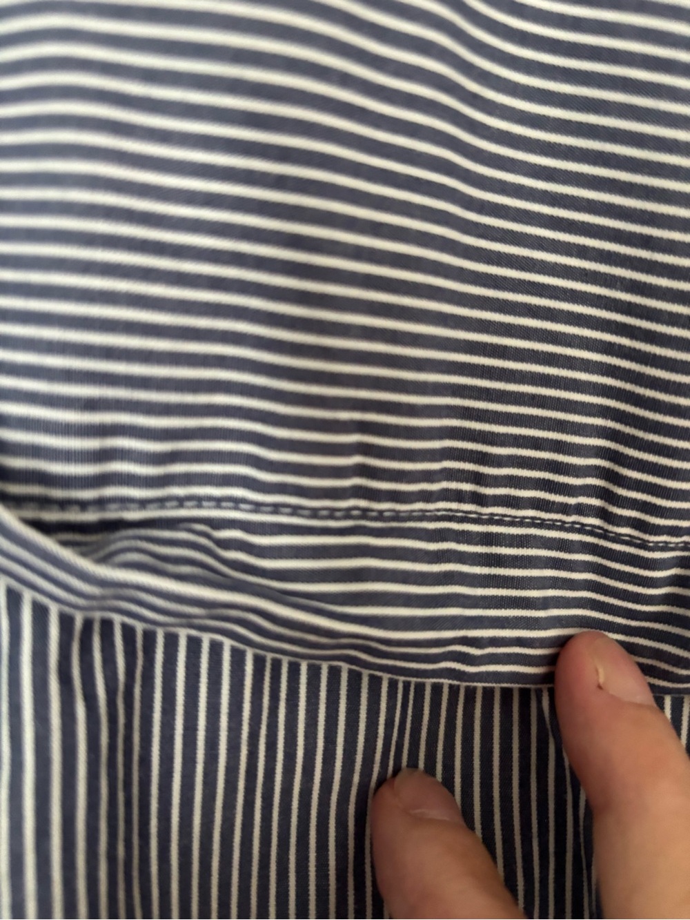 Banana Republic Navy and White Pinstripe Shirt - Picture 7 of 7
